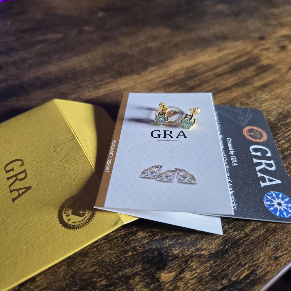 1.6 Ct Blue VVS1 Moissanite 18k Gold Over 925 Sterling Silver Earrings